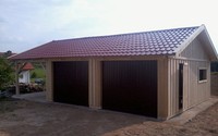 Doppelgarage Holzgarage mit Satteldach Fertiggarage mit Carport 9m x 6m
