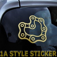 Bike Aufkleber KETTE HERZ Sticker  pc 8fach 9fach laufwerk shimano sachs fox36