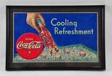 1935 Coca Cola "Cooling Refreshment" Sign. Lot 1684