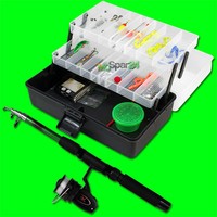 115tlg. Angelset Angelkoffer Angelausrüstung Angel Zubehör Angelbox Teleskoprute