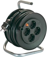 Kabeltrommel 15 m Schwarz Schutzkontakt-Stecker as - Schwabe 10180