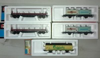 5 x Lima HO Rungenwagen,  Containerwagen  DB  ,  Carlsberg ,neuwertig  in OVP 