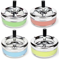 2 x XXL Drehaschenbecher 13 CM Windaschenbecher Aschenbecher Ascher Metall NEU 