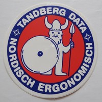 Aufkleber TANDBERG DATA Norge Wikinger Videokonferenzsysteme 80er Jahre Sticker 