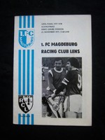 Orig.PRG   UEFA Cup  1977/78   1.FC MAGDEBURG - RACING CLUB LENS  1/8 Finale  !!