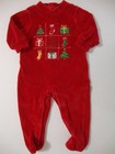 HOLIDAY Baby Boy or Girl Red BABY'S FIRST CHRISTMAS One-Piece Outfit Sz 3-6 Mo
