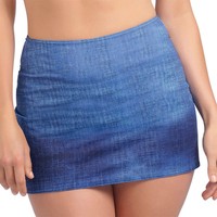NEW FREYA DRIFTER DENIM LOOK BEACH SKIRT 10 12 14 16 SWIMSUIT/BIKINI COVER BLUE