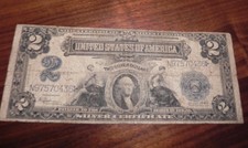 1899 $2 Two Dollars Large Size Silver Certificate Currency Note N97570436