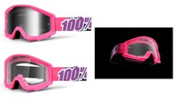 100% Strata Brille 2016 Bubble Gum Silber Verspiegelt Klar MX Motocross MTB Quad