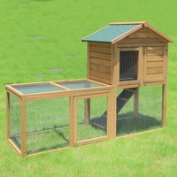 Kaninchenstall Hasenstall Kleintierstall Hasenkäfig Doppelstall Holz Stall #174