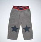 JD1 Mini Baby Boden 18-24 gray & blue fine wale cord star patch corduroy pants
