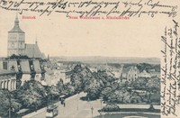 Ak, Rostock, Neue Wallstrasse u. Nikolaikirche 1913