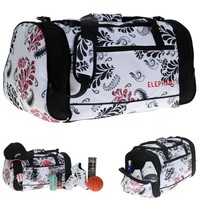 Sporttasche FLORAL ELEPHANT XL 60 Sport Tasche Sportsbag Reisetasche Bag WEISS