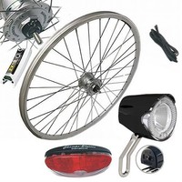 28" Vorderrad Laufrad Komplett-Set mit Nabendynamo Umrüstkit Union LED 20 Lux
