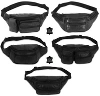 BAUCHTASCHE Schwarz ECHT LEDER Gürteltasche Doggy Bag Hüft-Tasche NEU Auswahl