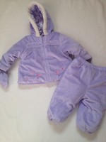GUC Baby Hawke & Co. Lilac Purple Velour Girl Jacket Pants Winter Set Suit 12 M