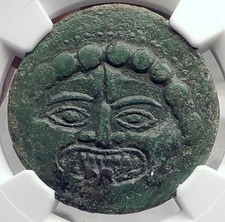 HIMERA SICILY 420BC Hemilitron RARE R2 Ancient Greek Coin Gorgon NGC XF i58224