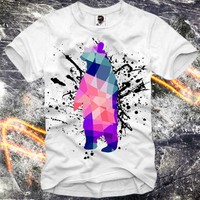 E1SYNDICATE T SHIRT GEOMETRISCHER Bär HIPSTER SWAG OBEY POLYGONAL BEAR NERD