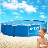 Intex 457x122 cm Schwimmbecken Swimming Pool Schwimmbad Stahlwand Metallrahmen