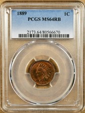 1889 Pcgs Ms64 Rb Indian Cent