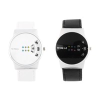 Fashion Unique Turntable Dial Quartz Wrist Watch Men Women Watches Gift ST