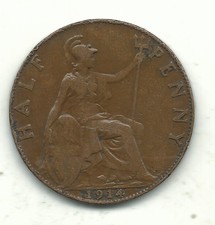 Very Nice Higher Grade 1914 Great Britain English Half 1/2 Penny-May152