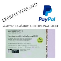 TICKETS GAMESCOM 2016 KÖLN 20.08.16 SAMSTAG TAGESKARTEN ERMÄßIGT KARTEN EXPRESS