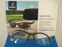 TCM Tchibo Sportbrille Brille Skibrille 100% UV Schutz 3 x Wechselgläser silber