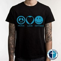 PEACE LOVE HAPPINESS T-SHIRT Christian SHIRT Religious FAITH SHIRT GOD JESUS TEE