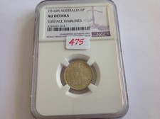 1916M Australia 6P Ngc Au Details Surface Hairlines