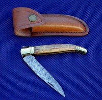 Damast Messer Damastmesser Laguiole Style OLIVENHOLZ TOPQUALITÄT