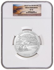 2014-P 5 Oz Silver America The Beautiful Atb Great Sand Dunes Ngc Sp70 Sku34629