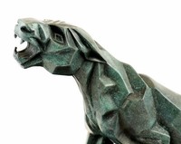 Bronze-Panther im Stil des Kubismus - signiert Duvernet