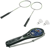 Hudora Badminton / Federball - Set Champion RS-88 mit 2 Aluschläger und 2 Bälle
