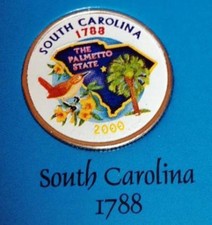2000 Colorized State Quarter South Carolina