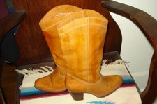 Vtg Ladies Leather Western Boots~Sz 7 1/2 B~Great Sexy Sturdy Style~Nr