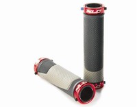 XLC Ringo GR-S05 Fahrrad Griffe Lock On Lenker Schraubgriffe Klemmschellen rot