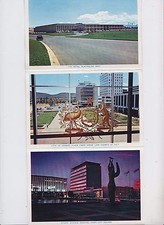 Postcard fold out 12 view type of Canberra Australia, mint, Mimosa & Us Embassy