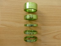 CONTEC Spacer-Set  Contec A-Head Spacer-Set 3 x 5,1 x 10, 1 x 15, 1 1/8" grün