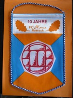 Fußball-Wimpel 10 Jahre FC Hansa Rostock / DDR Oberliga,FDGB-Pokal,Verein,Selten