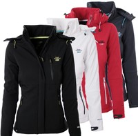 GEOGRAPHICAL NORWAY DAMEN SOFTSHELL JACKE Übergangsjacke OUTDOOR REGEN JACKE    