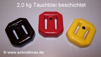 Blei Tauchblei 2 kg beschichtet  Tauchgewicht  Gurtblei Jacketblei Gewichtsblei