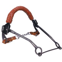 Hackamore mit Ledernasenband, schwarze Seitenteile