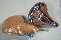 Ledersattel Fahrradsattel braun Echtleder Retro Hollandrad Touren Federung 