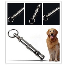 Pet Training Adjustable Whistle UltraSonic Sound with Keychain for Dog Silver