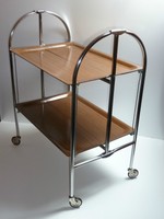 60er 70er SERVIERWAGEN TEEWAGEN Dinett nußbaum klappbar 60s 70s serving trolley 
