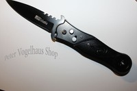 Federmesser Taschenmesser Camping  Messer mit knopf geht auf Schwarz NEU 21cm