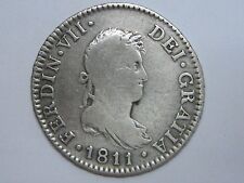 1811 Ci Ferdinand Vii 2 Real Cadiz Mint Spanish Spain