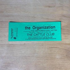 1991 Early Deftones Ticket Stub Organization, My Victim - Cattle Club 1990's