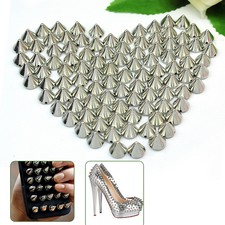 Wholesales 10mm Silver Round Cone Spike Stud Rivet Spots Punk Bag Leathercraft